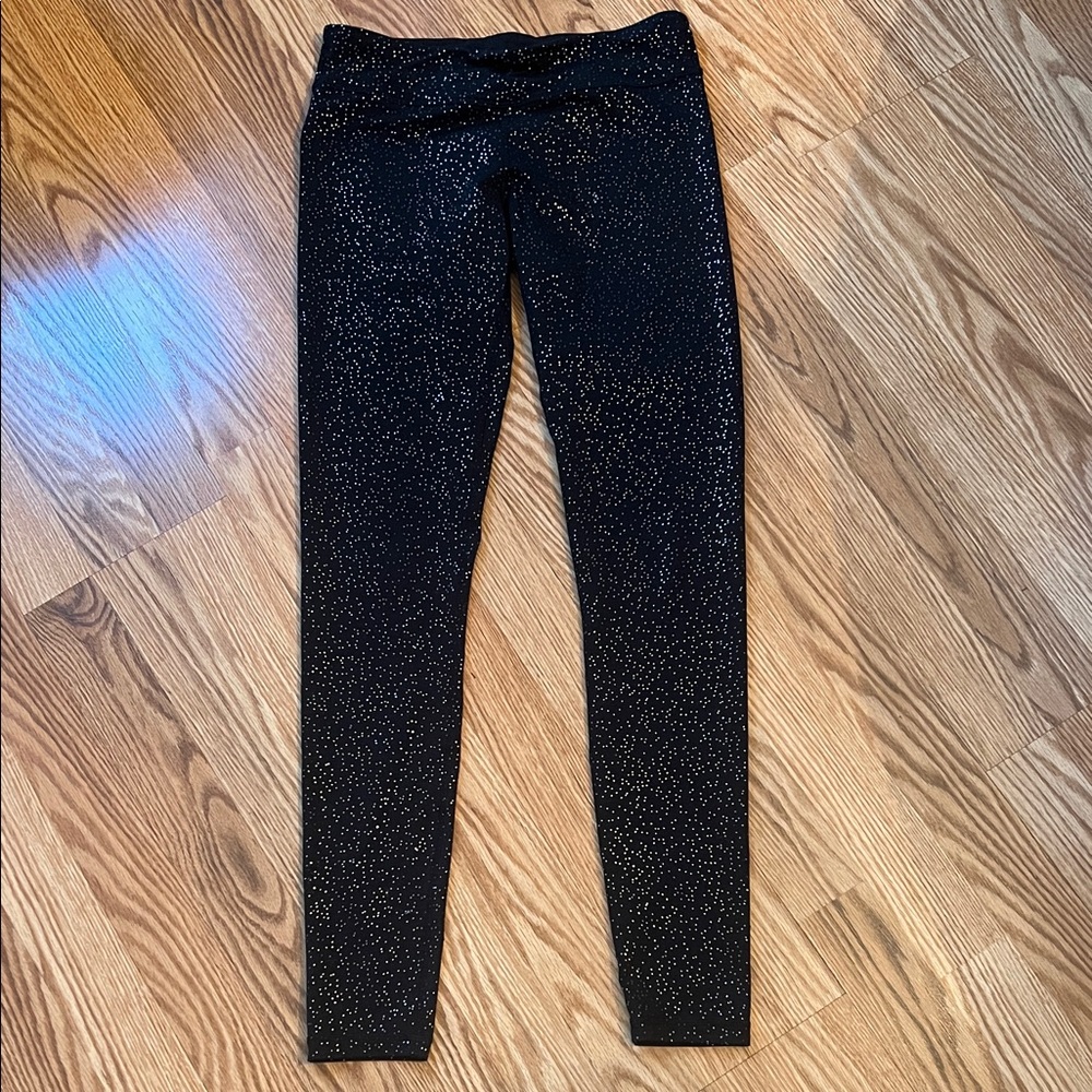 Ivivva Black and Gold Sparkle Leggings